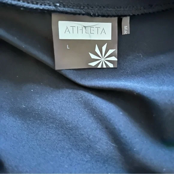 Athleta Black Jersey Knit Sheath Dress V-Neck Cap Sleeve SZL - Picture 6 of 7